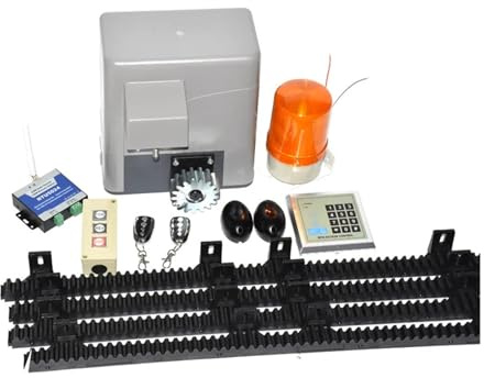 Motorisation pour portail coulissant, Ouvre-porte coulissante électrique 600kg/1300LBS, ouvre-porte sur Rail de 4M, opérateur, Kits portes coulissantes, Kit télécommande for(Kit4)