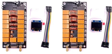Buhdjfnke 2X Antennen-Tuner-Board-Motherboard mit Bildschirm, Fertige Version, DIY-Antennen-Kits, Tester, Elektronische Komponenten ATU-100 400MA