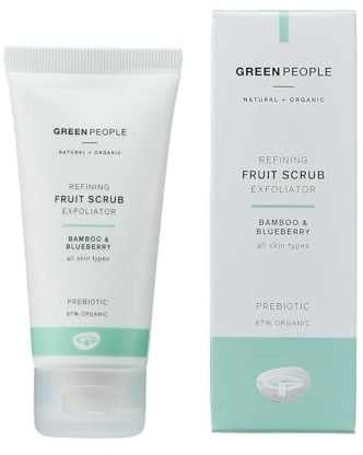 Green People Fruit Scrub Exfoliator für alle Hauttypen, 50ml | Für alle Hauttypen, Parabenfrei und ohne Alkohol, Tierversuchsfrei und vegan, Hellt trockene Haut auf