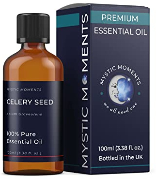 Mystic Moments | Celery Seed Essential Oil | 100ml | Apium graveolens gives a fresh spicy & warm aroma for diffusers, oil blends and fragrance formulations.