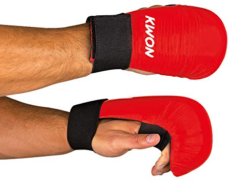 Karate Handschützer ohne Daumenschlaufe CE, in 2 Farben (rot, M)