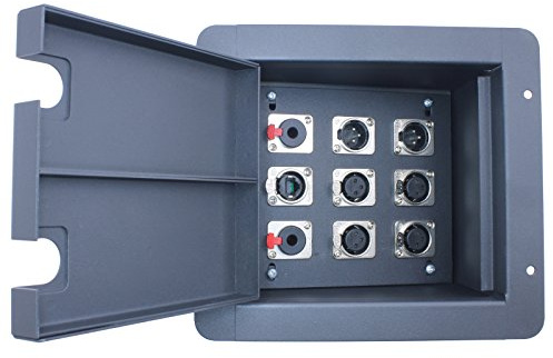 Stage in Floor Box (4-XLR Female + 2-XLR Male + 2 1/4 TRS + 1 Cat5)