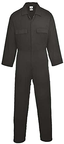 Portwest Tuta in cotone Euro Work, Taglia: S, Colore: Nero, S998BKRS