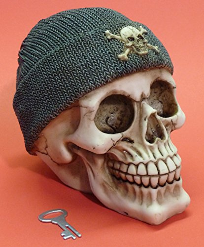Design Spardose Totenkopf mit Mütze Handbemalt
