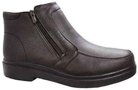 AK collezioni Scarpe stivaletti uomo casual invernali sneakers polacchine con pelliccia interna numero 40 41 42 43 44 45 (42, marrone)