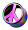 Piersando Ohr Plug Piercing Ear Flesh Tunnel Ohrpiercing Kunststoff Comic Picture Motiv Double Flared Rainbow Peace Symbol 12mm