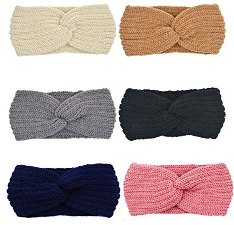 DRESHOW 6 Stück Stirnband Damen Winter Häkeln Stirnbänder Gestrickt Stirnband Kopfband Haarband Elastische Haarreife Ohr Wärmer