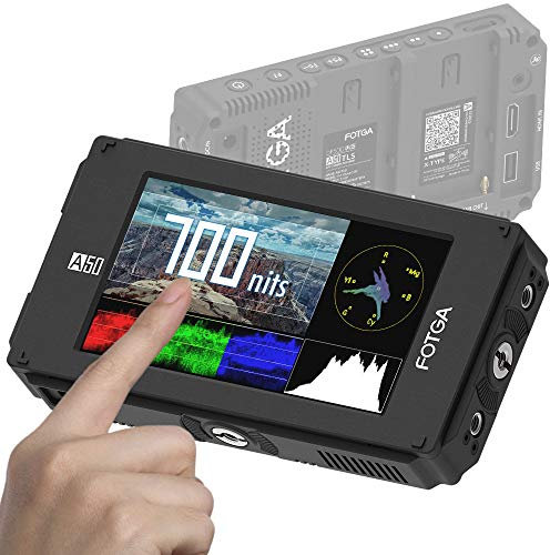 FOTGA DP500IIIS A50TL 5 Inch FHD IPS Video On-Camera Touch Screen Field Monitor,3D LUT,1920x1080,510cd/m2,HDMI 4K Input/Output,Dual NP-F Battery Plate NP-F970 NP-F770, Fits A7R A7S II III A6500 GH5