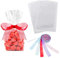 Hestya 50 Stücke 15 x 25 cm Klare Flache Cello Cellophan Treat Taschen Cellophan Block Boden Aufbewahrungsbeutel Süß/ Party/ Geschenk/ Haus Taschen mit Bunten Taschen Krawatten (Stil C)