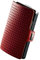 I-CLIP Original Slim Wallet - Leder Geldbörse mit Geldklammer - Lochprägung Rot mit schwarzem Rahmen