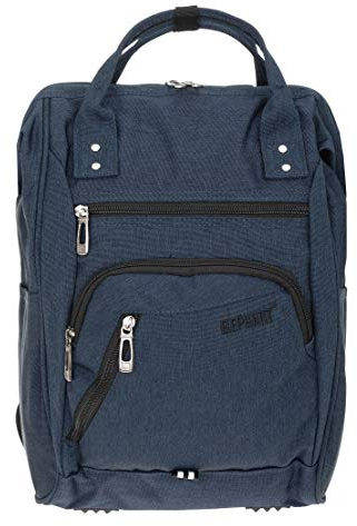 Elephant Rucksack Finn Color Tasche A4 Daypack Bürorucksack Damen Herren Freizeitrucksack 3437 + Schlüsseletui (Marine)