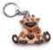 Onwomania Porte-clés en bois avec ferme à vache KRawatte - Bœuf veau - Vache laitière - Charm avec pendentif
