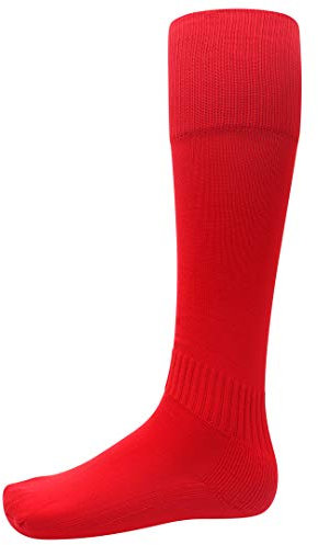 clicktostyle School Uniform Football Socks Unisex Youth 1 Pair Size 4-6 Soccer Hockey Rugby Knee High (Red)