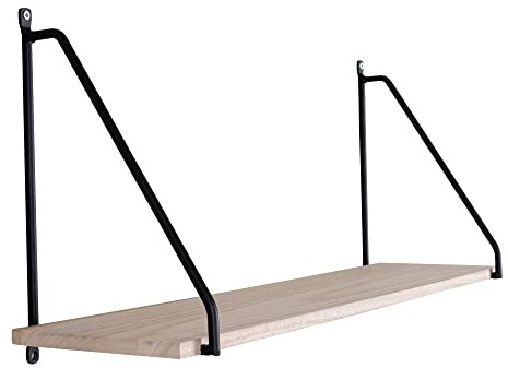 House Nordic Wandregal ARNHEM 65x27 cm Regalbrett mit Metall Halterung Natur