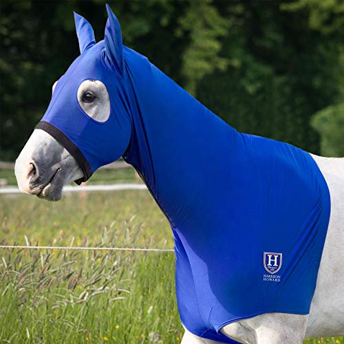 Harrison Howard Soft Fleece Trim Stretchy All-Covered Comfortable Horse Head Hood with Zipper Blue L