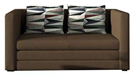 MOEBLO Schlafsessel Sofa mit Schlaffunktion ohne Bettkasten, Couch für Wohnzimmer, Schlafsofa Federkern Sofagarnitur Polstersofa Wohnlandschaft mit Bettfunktion - GULIA (Braun (Alova 67+Lima67))