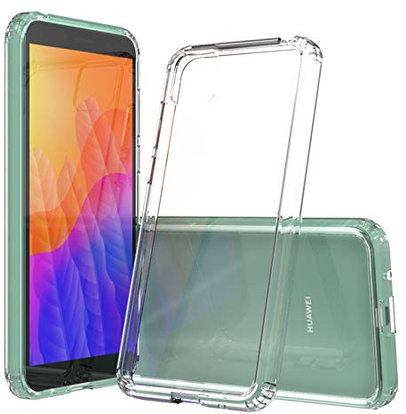 Outdoor hülle Kompatibel mit Huawei Y5P | Transparent Cover für Y5P Handy Hülle Silikon Case Schutz Tasche TPU Silikon Schutzhülle Outdoor Hybrid Hardcase