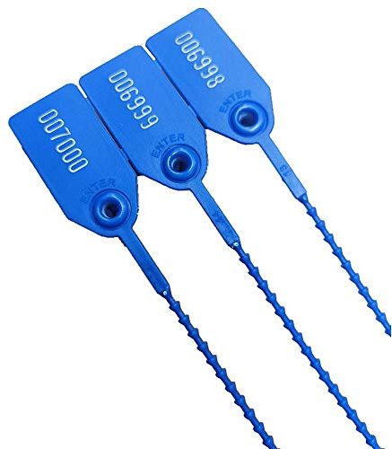 Plastic Security Seals 9.84 Tamper Proof Self Locking Security Tags Pull-Tite Signage Ties Numbered Pack of 100 PCS Navy Blue