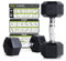 PhysKcal Hex Dumbbells Set 7.5kg Pair, Odourless Poly Rubber Encased Dumbbells 2.5KG 5KG 7.5KG 10KG 12.5KG 15KG 20KG Pair or Single Home Gym Weights Set, 2.5KG Pair