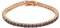 Gold Gala Bracciale Tennis in Argento 925 con Zirconi Taglio Diamante Placcato Oro (Rosé/Black, 18)