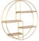 IDMarket - Etagère Murale Ronde Lily 4 Niveaux Bois et métal doré Design Industriel