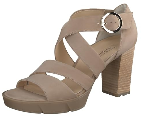 Paul Green Damen Plateau-Sandalette, Frauen Sandaletten,hoher Absatz,Sommerschuhe,Freizeitschuhe,offene Schuhe,Strandschuhe,Beige (SISAL),39 EU / 6 UK