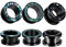 TBOSEN 6PCS Set Schwarz Mode Schraube Fit Ohr Tunnel Stecker Messgeräte Edelstahl Expander Bahre Piercing Schmuck 0g-1 in 8mm-25mm(10mm)