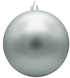Weihnachtskugel Kunststoff Silber matt 25cm