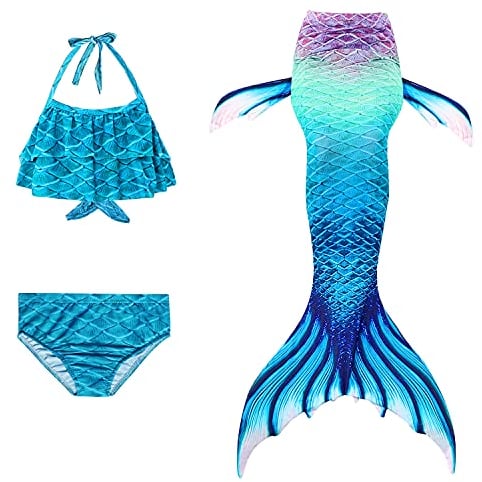GD-SJK Lässige Badebekleidung für Mädchen, Bikini-Badeanzug, 3-teiliges Set für Kinder, Mädchen, Cosplay (#1,150cm)