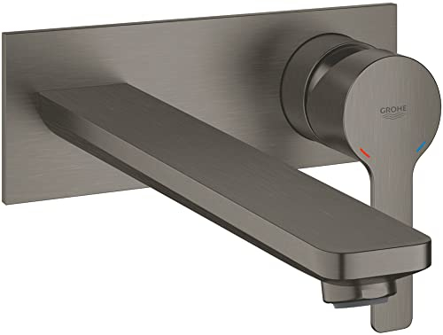 Grohe Lineare 2-Loch-Waschtischbatterie Hard Graphite Gebürstet