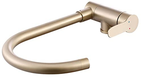 Robinet Cuisine Rabattable sous Fenetre Or Brossé Acier Inoxydable Chaude et Froide Pivotant Mitigeur Cuisine Rabattable-B