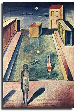 Max Ernst Poster Aquis Submersus von Max Ernst, dekoratives Gemälde, Leinwand, Wandkunst, Wohnzimmer, Poster, Schlafzimmer, Gemälde, 60 x 90 cm