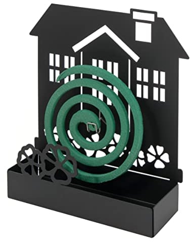 Baroni Home Porta Zampirone in Metallo Portazampirone da Interno o da Esterno da Interrare in Vasi o nel Giardino Fantasia, Casa Nera 17X5X18 cm