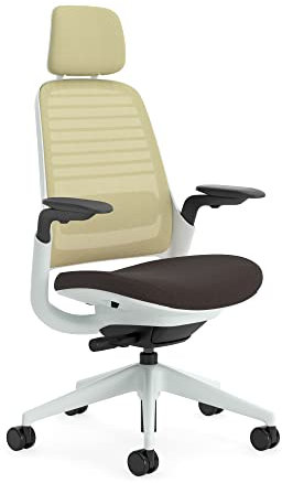 Steelcase Series 1 Ergonomic Office Chair With LiveBack Lumbar Support, 4D Armests, Adjustable Headrest Beige/Moleskin