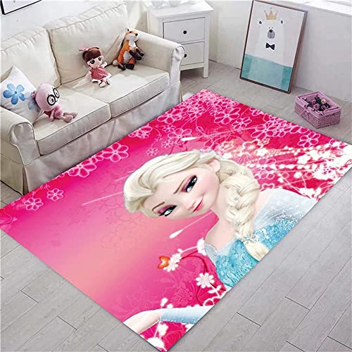 TONATO Kinderzimmer gefrorener Cartoon Teppichtür Matte Kinder Spielen Mat Anna ELSA Wohnzimmer Küche Schlafzimmer Teppich Wohnheimdekor,160 * 230cm