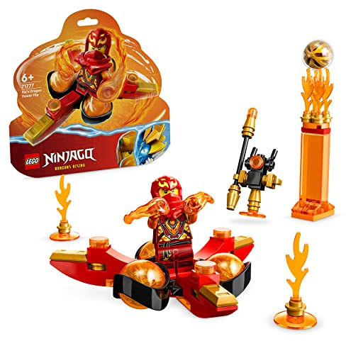 LEGO 71777 NINJAGO Kai's Dragon Power Spinjitzu Flip Toy, Collectible Set for Kids Aged 6 plus to Perform Tricks, with Kai Minifigure, Small Gift Idea for Ninja Fans