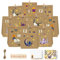 30 Stücke Eid Mubarak Geschenktüten, Ramadan Kalender zum Befüllen Bedruckte Kraftpapiertüten, DIY Ramadan Candy Tasche für Islamischen Muslim Eid Party mit 36 Clips, Aufkleber, 2mm * 10m Schnur (A)