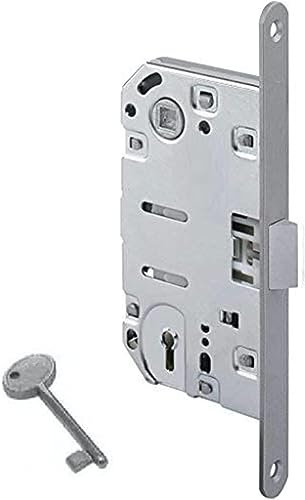 bricoleva.it Internal Door Lock, Door Latch Lock, Door Locks with or Without Key (Median Erroring, Satin Chrome)