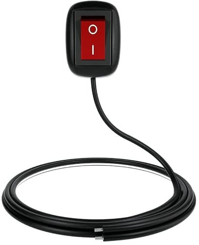 AUTOZOCO Interruptor de Coche DIY en Forma de Gota de Agua 12V, Botón On/Off, Cable 1 Metro, 12V-230V/10A SPST, Adhesivo, Rojo