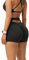 HAWILAND Kurz Leggings Damen - Scrunch Butt Sportshorts Booty Push Up Shorts High Waist Figurformend Hotpants für Gym Fitness Workout #4 Schwarz L