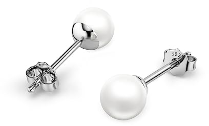 Perlenohrringe 5mm Ohrringe Silber 925 Perlenohrringe Stecker für Damen