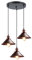 iDEGU 3 Luci Lampadario a Sospensione Industriale Lampada a Sospensione Vintage Stile Edison E27 Plafoniera Lampada da Soffitto per Sala da Pranzo Soggiorno Cucina Bar, 22CM (3 Luci Piatto, Ruggine)