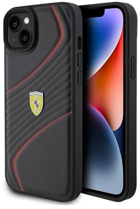 Ferrari FEHCP15MPTWK Hülle für iPhone 15 Plus 6.7 Schwarz hardcase Twist Metal Logo