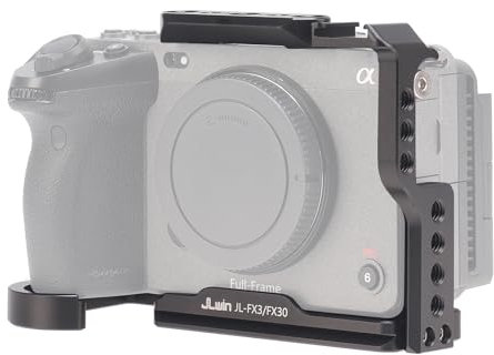 FOTGA FX3/FX30 Camera Cage with NATO Rail, Cold Shoe, 1/4 Threads, 3/8-16 Locating Holes for ARRI Grip, Fit for Sony ILME-FX30/FX3/Original XLR Handle, Compatible with DJI RS2 RS3 Gimbal Stabilizer