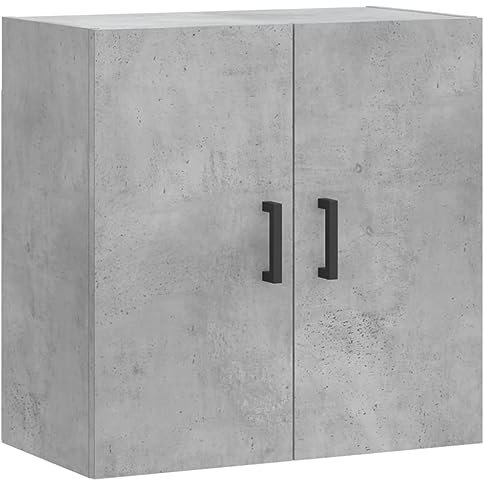 vidaXL Wandschrank, Hängeschrank mit viel Stauraum, Wandmontage Badschrank Medizinschrank, Aufbewahrungsschrank für Wohnzimmer, Betongrau Holzwerkstoff