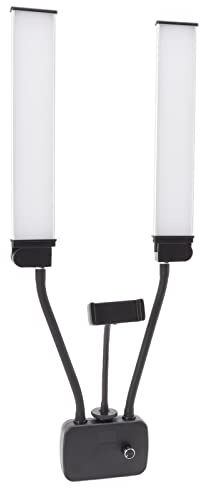 Doppelarmiges LED-Fülllicht, LED-Selfie-Ringlicht 3200K Bis 5600K, 5800LM Helligkeit Einstellbar, mit Telefonhalter, LED-Licht-Kit für Kosmetiker, Make-up-Tätowierer (EU-Stecker)