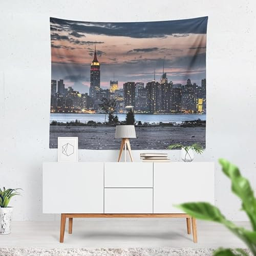 UNZYE Wandbehang Foto Wandtuch XXL Autobahn Wandteppich Cool Wanddekoration Wohnzimmer Grün 200x150cm