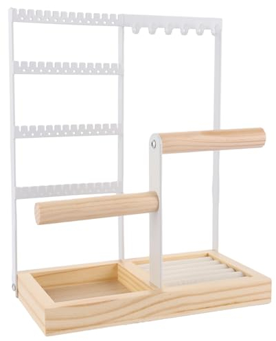 YOUNTHYE Schmuckständer Weiß Schmuckhalter Schmuckaufbewahrung Jewelry Organizer 4-Tier Ketten Aufbewahrung Kettenhalter Schmuckbaum Kettenständer Schmuck für Ohrringen, Armbändern, Ringen