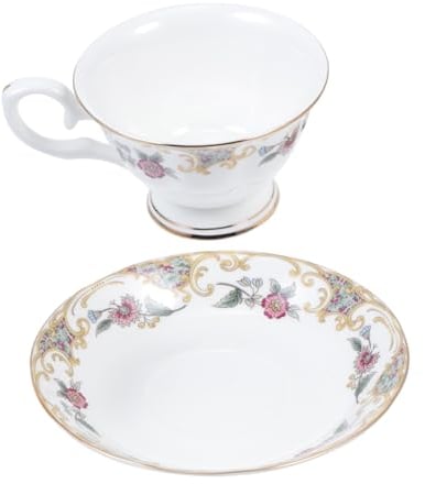 Didiseaon 1 Set Coffee Cup and Saucer Set Ceramic Cups for Latte Porcelain Coffee Cup Tea Cup and Saucer Ceramic Coffee Cup Juice Cup Mug Beer Cup Vintage Office Plate Ceramics Breakfast