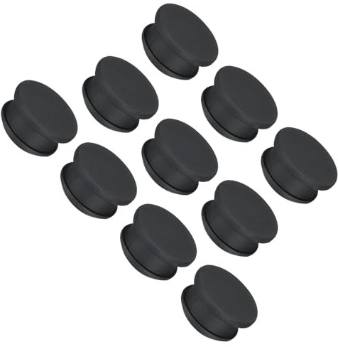 QUARKZMAN Bouchon de Trou en Silicone à Verrouillage à Pression 18mm de Diamètre Joint de Panneau pour Panneau Affleurant Bouchon Caoutchouc Rond pour Cloisons de Cuisine, Noir, 10 Pcs